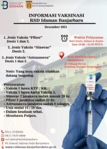TIGA JENIS VAKSIN ADA DI RSDI BANJARBARU