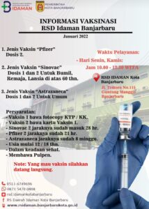 INI JADWAL BARU VAKSIN DI RSDI BANJARBARU