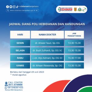 RSDI BANJARBARU PUNYA JAM OPERASIONAL BARU DI POLI KANDUNGAN DAN KEBIDANAN