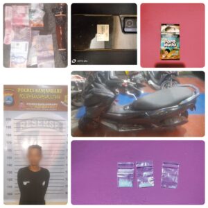POLSEK BANJARBARU UTARA BEKUK PENGEDAR SABU, SITA TIGA PAKET BARANG BUKTI